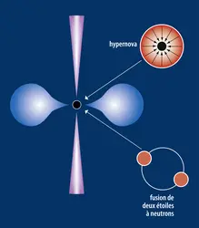 Formation de trous noirs stellaires et sursauts gamma - crédits : J.-P. Luminet