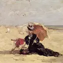 <it>Femme à l'ombrelle sur la plage</it>, E. Boudin - crédits :  Bridgeman Images 