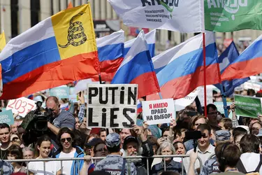 Manifestation à Moscou pour des élections libres, 2019 - crédits : Maxim Zmeyev/ AFP