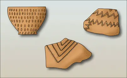 Céramiques (deuxième phase du Néolithique ancien) [2] - crédits : Encyclopædia Universalis France