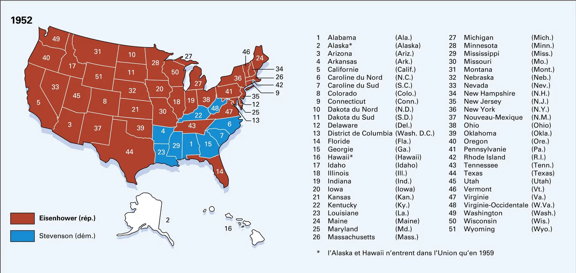 États-Unis : élections présidentielles depuis 1948 - vue 2