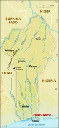 Bénin : carte physique - crédits : Encyclopædia Universalis France