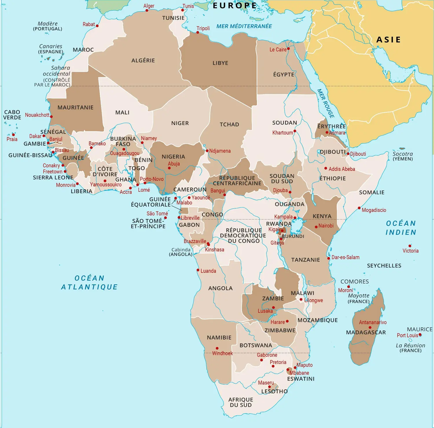 Afrique : carte politique
