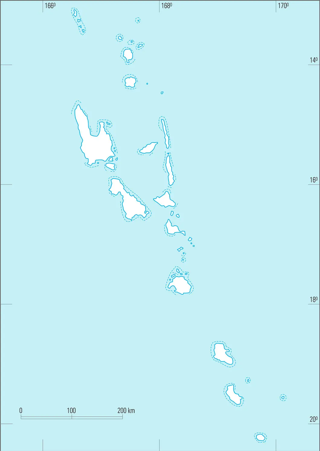 Vanuatu : carte vierge