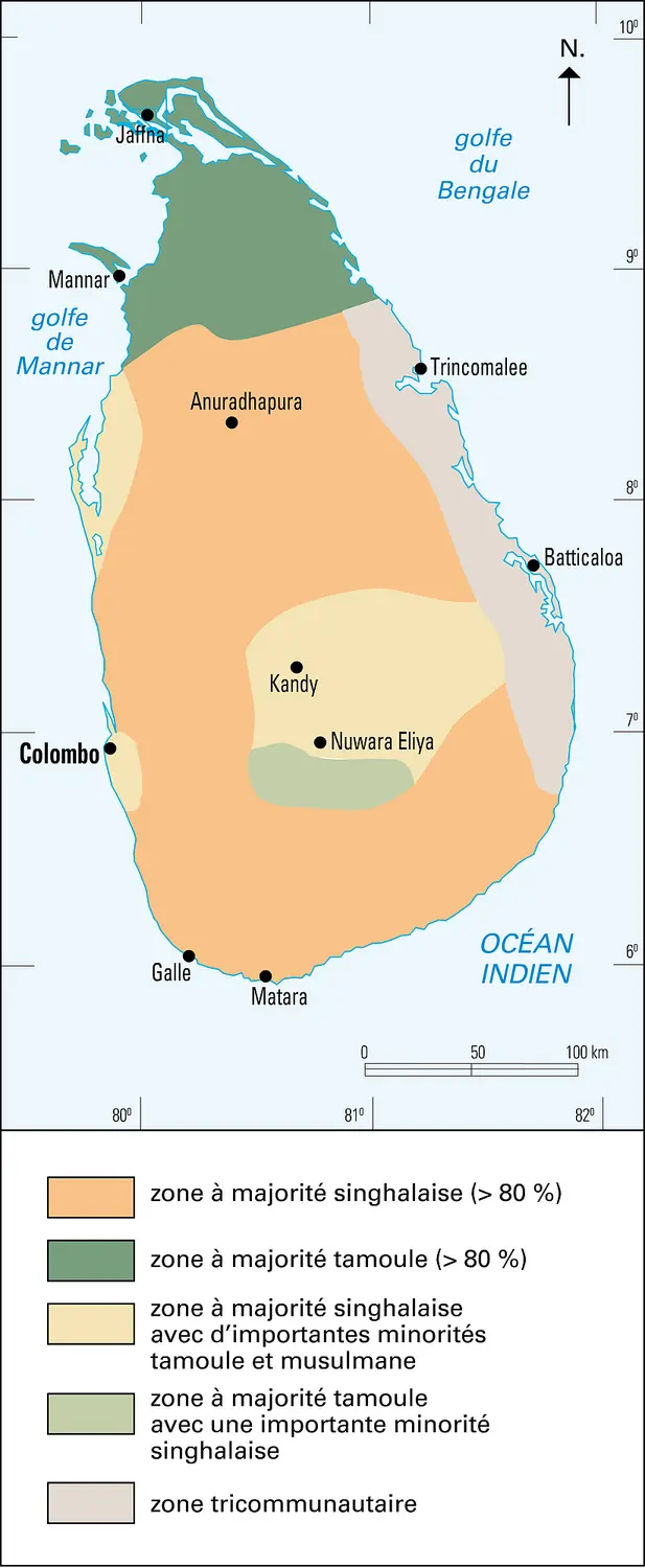 Sri Lanka : répartition des communautés