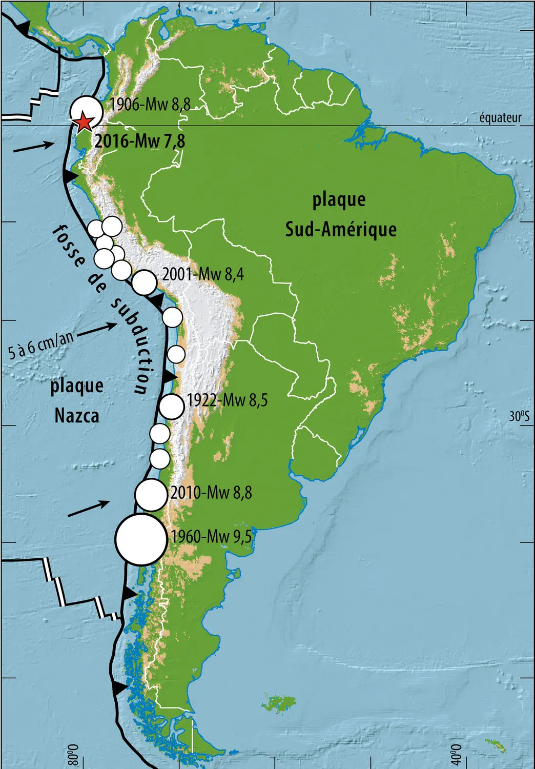 Subduction sud-américaine et séismes