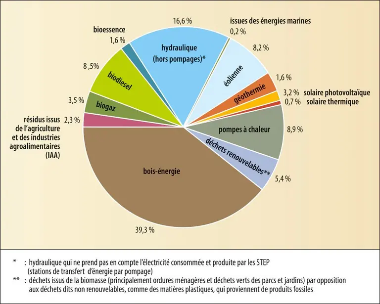 Production d’énergies renouvelables en France (métropole et départements ultramarins)