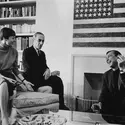 Jasper Johns et Leo Castelli - crédits : Sam Falk/ New York Times Co./ Archive Photos/ Getty Images