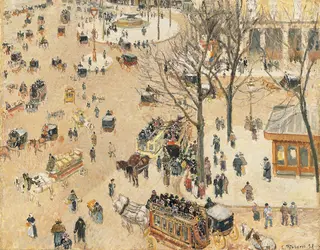 La Place du Théâtre-Français, C. Pissarro - crédits : 2000 Museum Associates, Los Angeles County Museum of Art, États-Unis. Mr and Mrs. George Gard De Sylva Collection.