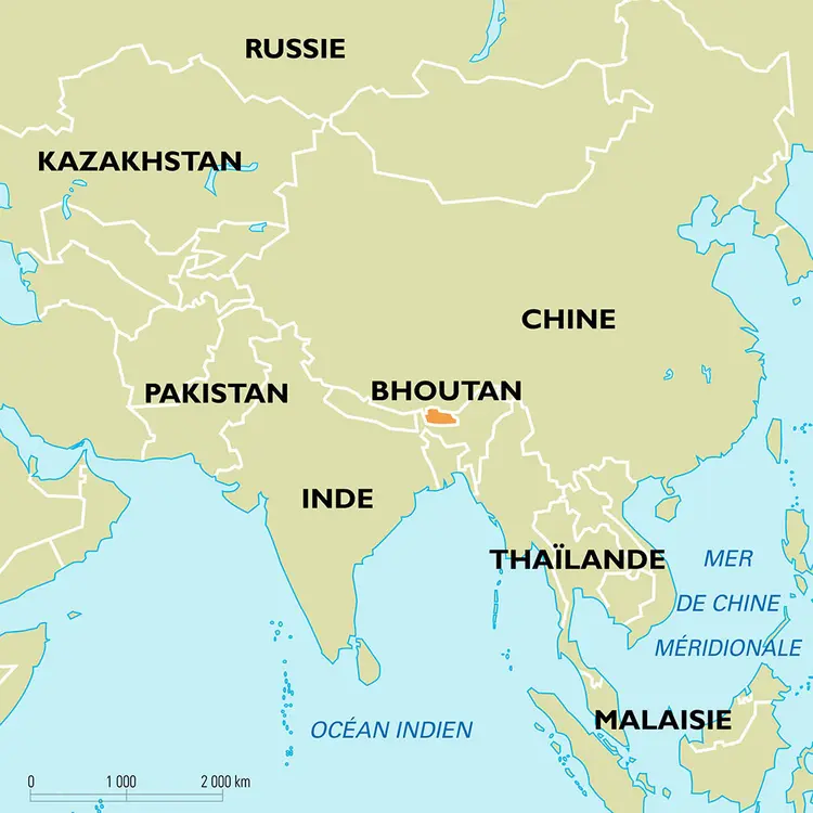 Bhoutan : carte de situation