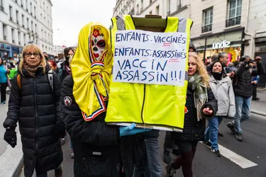 Manifestation contre l’obligation vaccinale et le passe sanitaire en France - crédits : Amaury Cornu/ Hans Lucas/ AFP