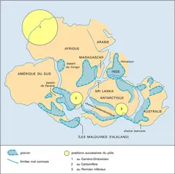 Glaciers du Paléozoïque supérieur - crédits : Encyclopædia Universalis France