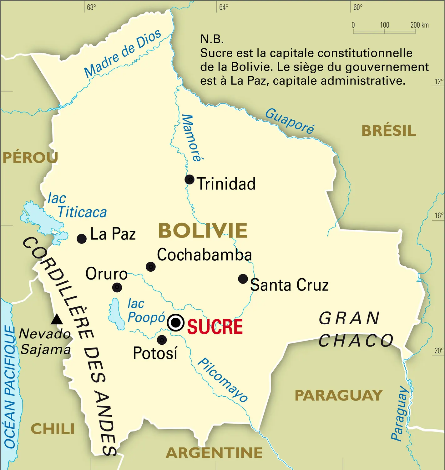 Bolivie : carte générale