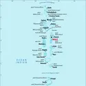 Maldives : carte physique - crédits : Encyclopædia Universalis France