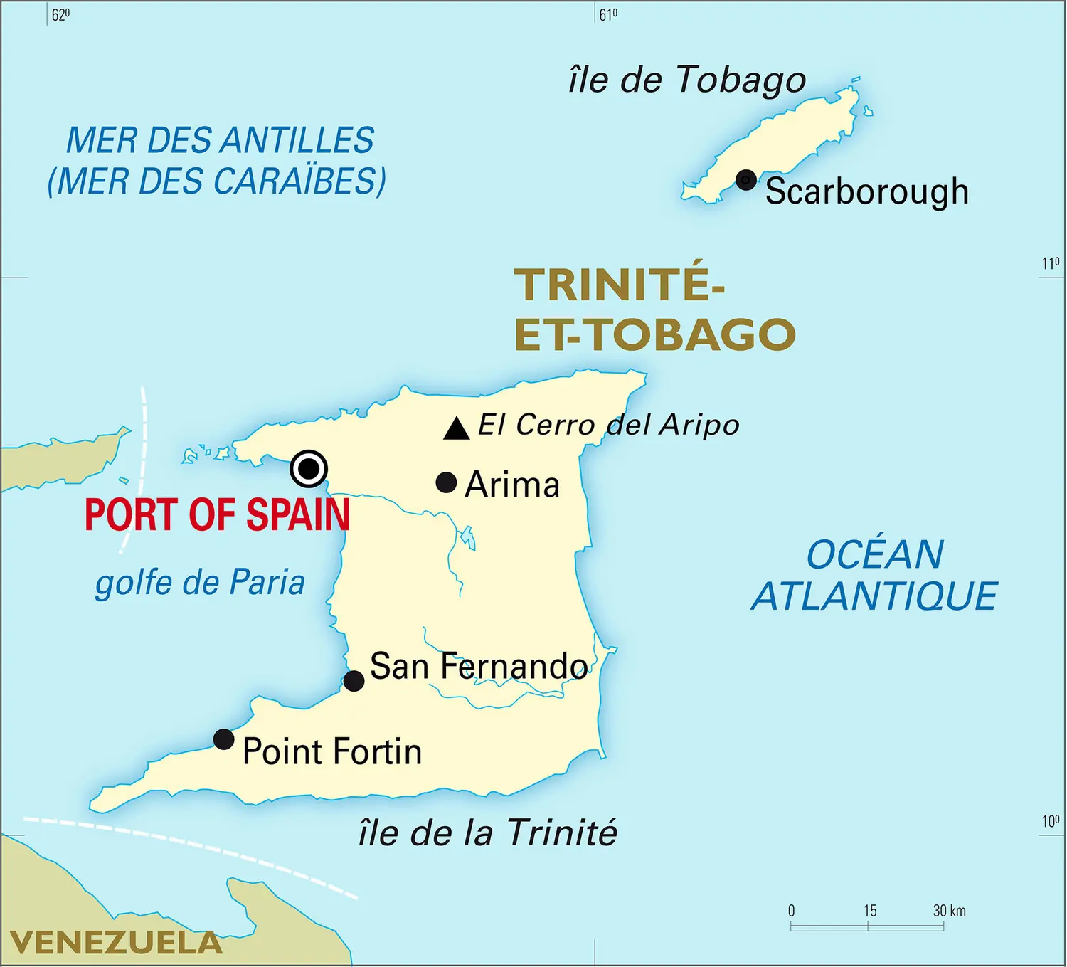 Trinité-et-Tobago : carte générale