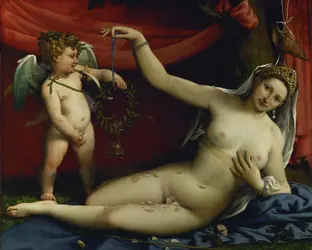<it>Vénus et Cupidon</it>, L. Lotto - crédits : Erich Lessing/ AKG-images