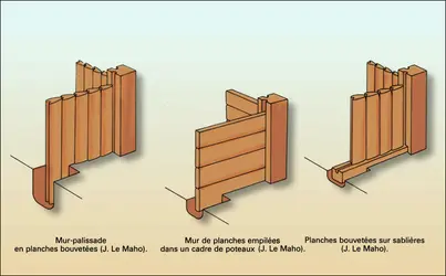 Types de murs-palissades - crédits : Encyclopædia Universalis France