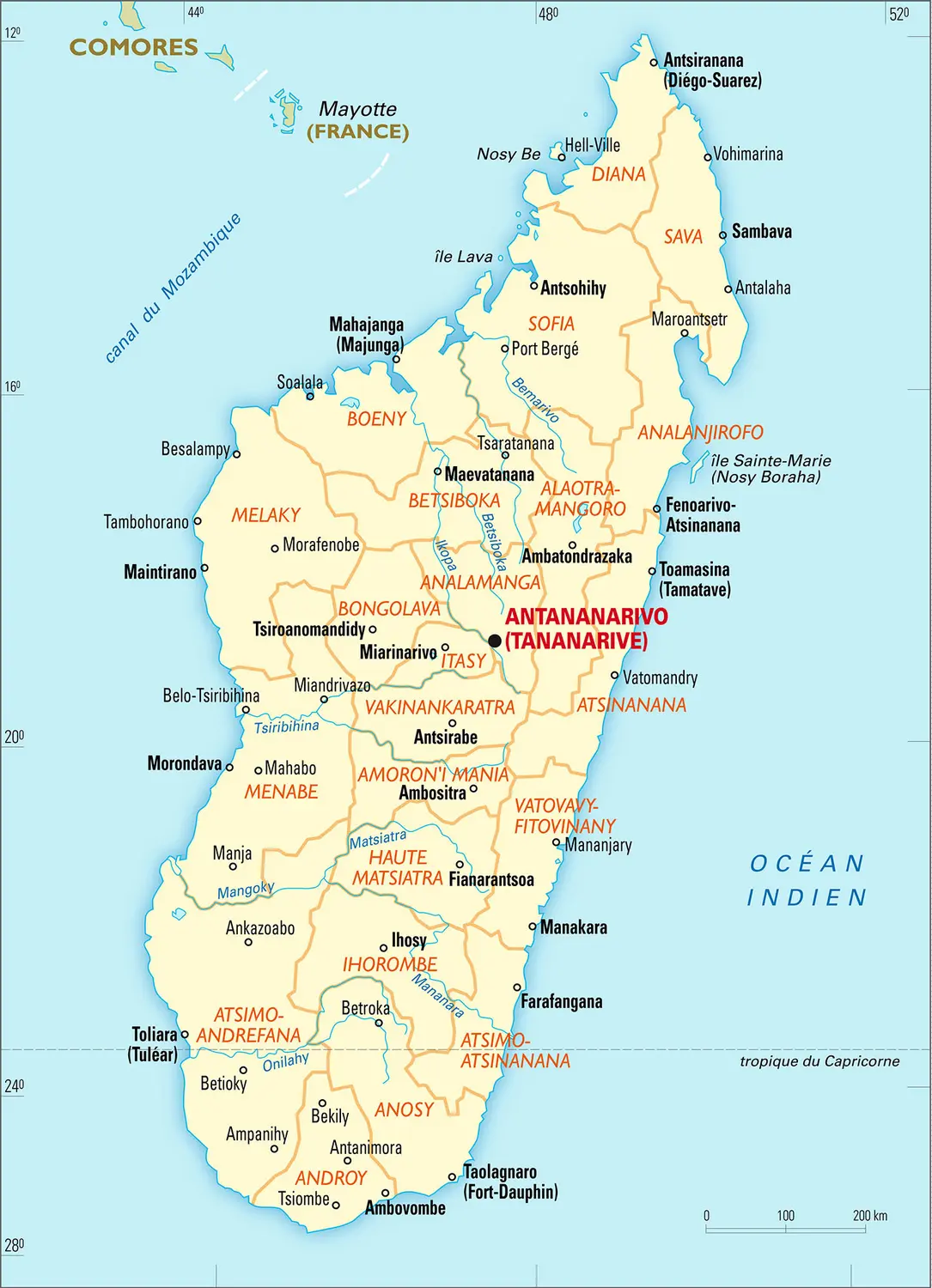 Madagascar : carte administrative