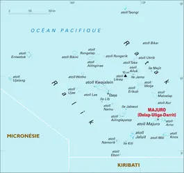 Marshall (îles) : carte physique - crédits : Encyclopædia Universalis France