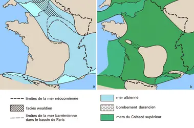 France au Cénomanien supérieur - crédits : Encyclopædia Universalis France