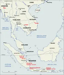 Asie du Sud-Est, VII<sup>e</sup>-XVI<sup>e</sup> siècle - crédits : Encyclopædia Universalis France