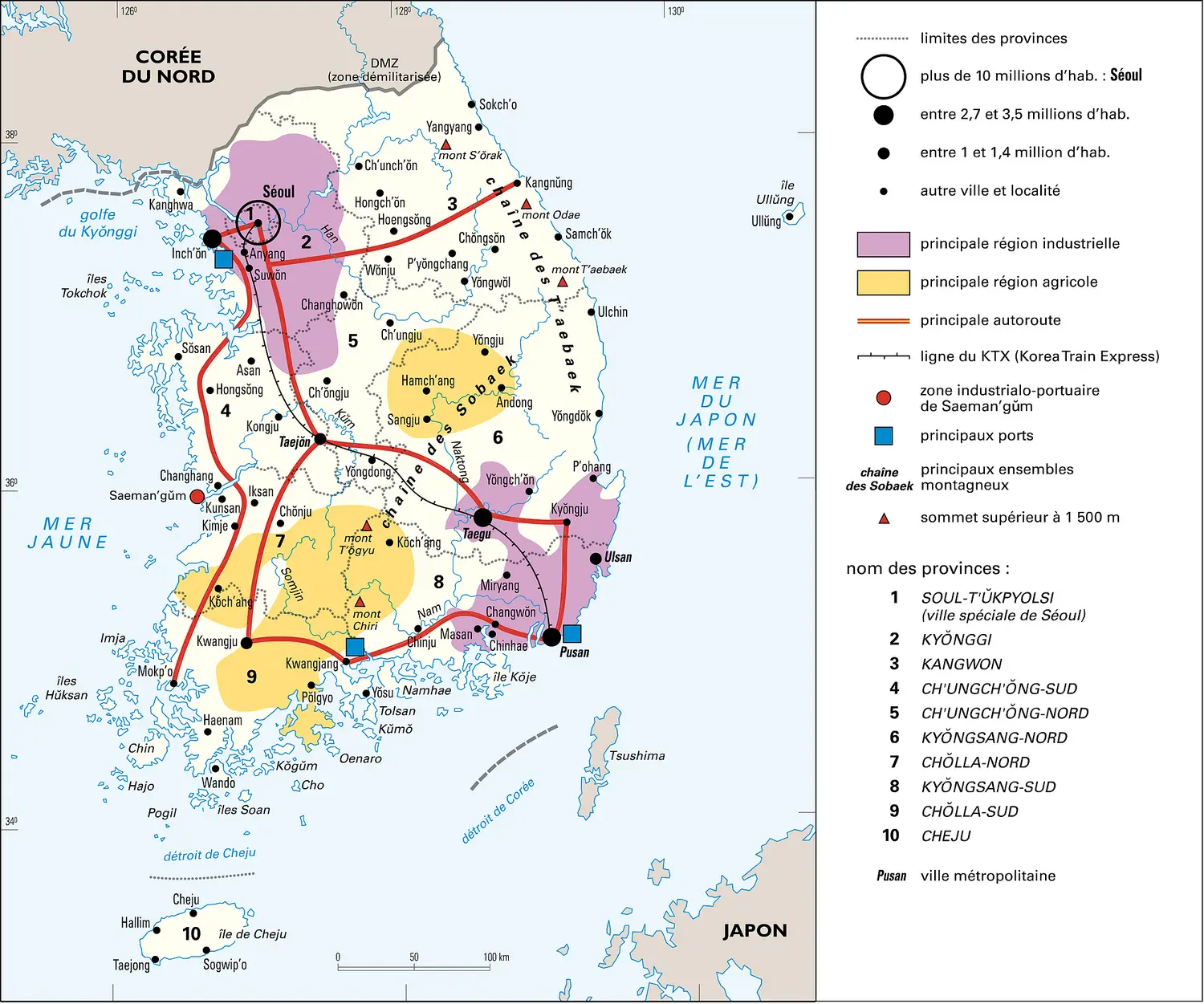 Corée du Sud : villes et activités