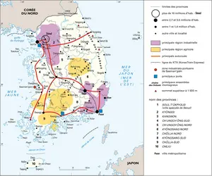 Corée du Sud : villes et activités - crédits : Encyclopædia Universalis France