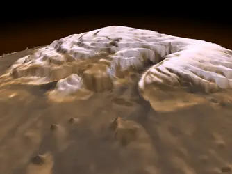 Mars : topographie de la calotte polaire nord - crédits : Courtesy NASA / Jet Propulsion Laboratory