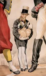 Léopold II, caricature de 1869 - crédits : Michael Nicholson/ Corbis Historical/ Getty Images