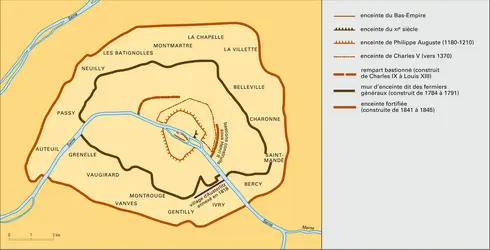 Paris, les anciennes enceintes - crédits : Encyclopædia Universalis France