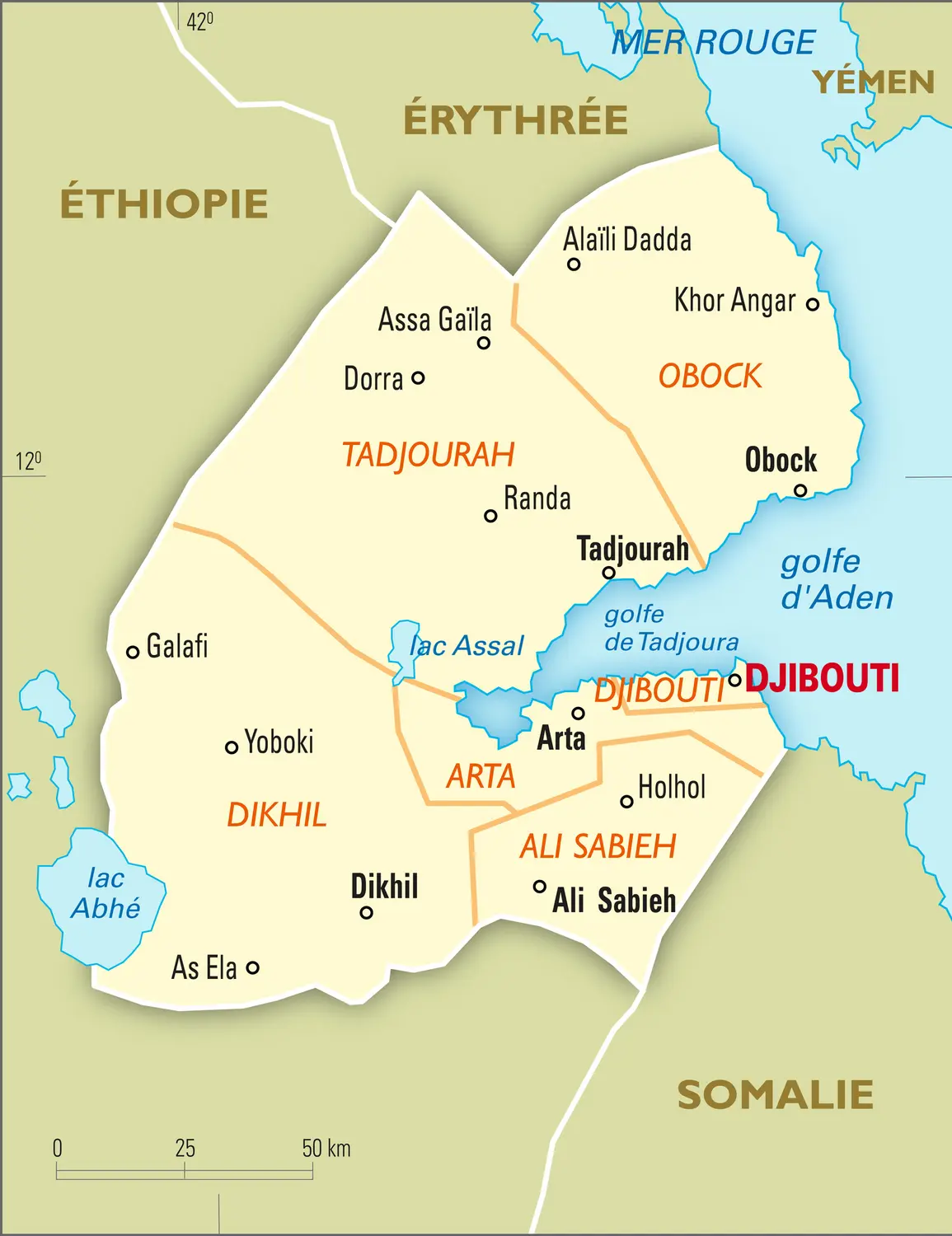 Djibouti : carte administrative