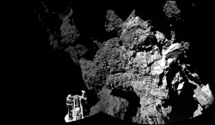 La comète &nbsp;67P/Tchourioumov-Guerassimenko vue par Philae - crédits : ESA/ Rosetta/ Philae/ CIVA