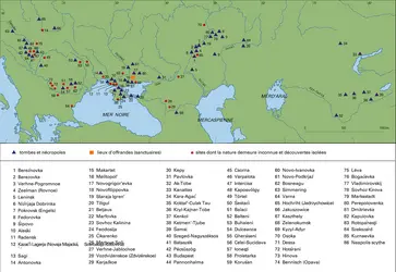 Sites des nomades de l'époque hunnique - crédits : Encyclopædia Universalis France