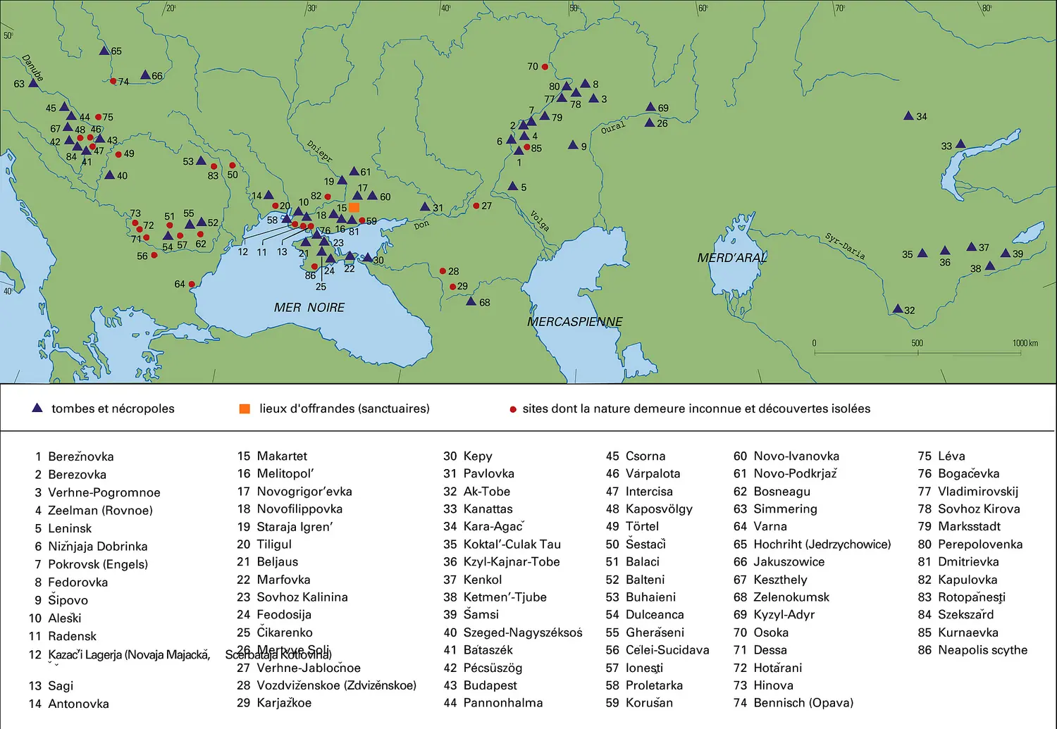 Sites des nomades de l'époque hunnique