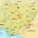 Nigeria : carte physique - crédits : Encyclopædia Universalis France