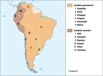 Mercosur ou Mercosul (Marché commun du Sud) - crédits : Encyclopædia Universalis France