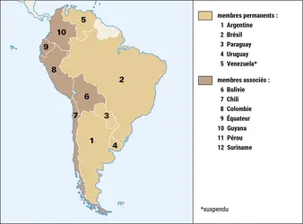 Mercosur ou Mercosul (Marché commun du Sud) - crédits : Encyclopædia Universalis France
