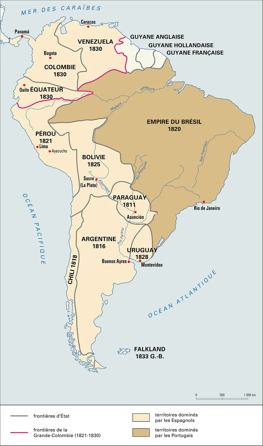 Amérique du Sud, les indépendances, XIX<sup>e</sup> siècle