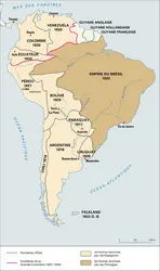 Amérique du Sud, les indépendances, XIX<sup>e</sup> siècle - crédits : Encyclopædia Universalis France
