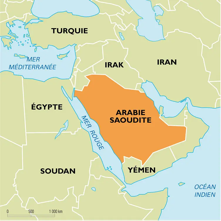 Arabie Saoudite : carte de situation