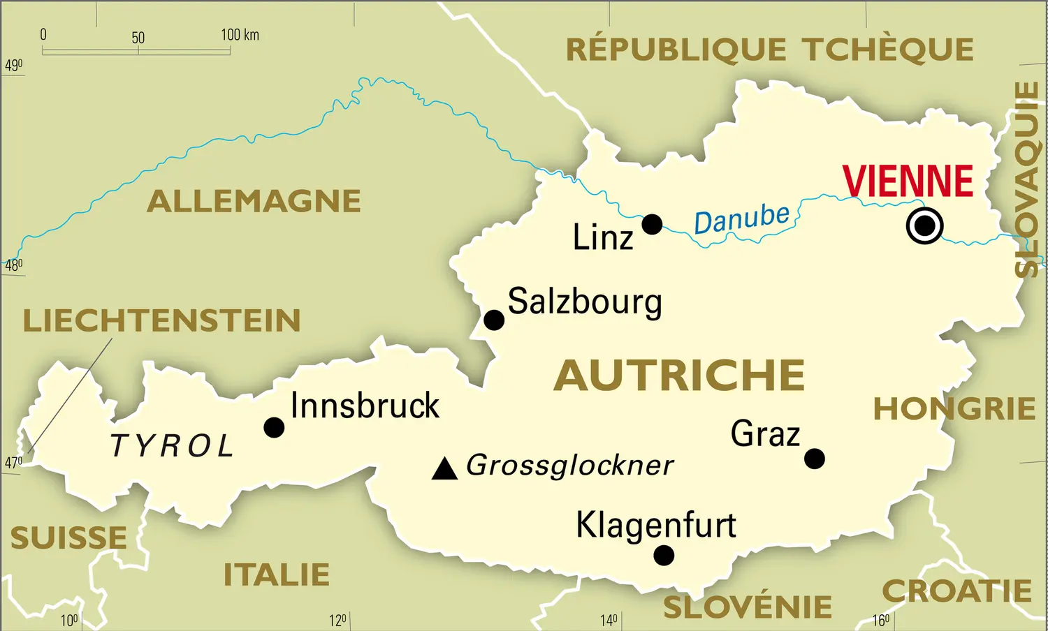 Autriche : carte générale