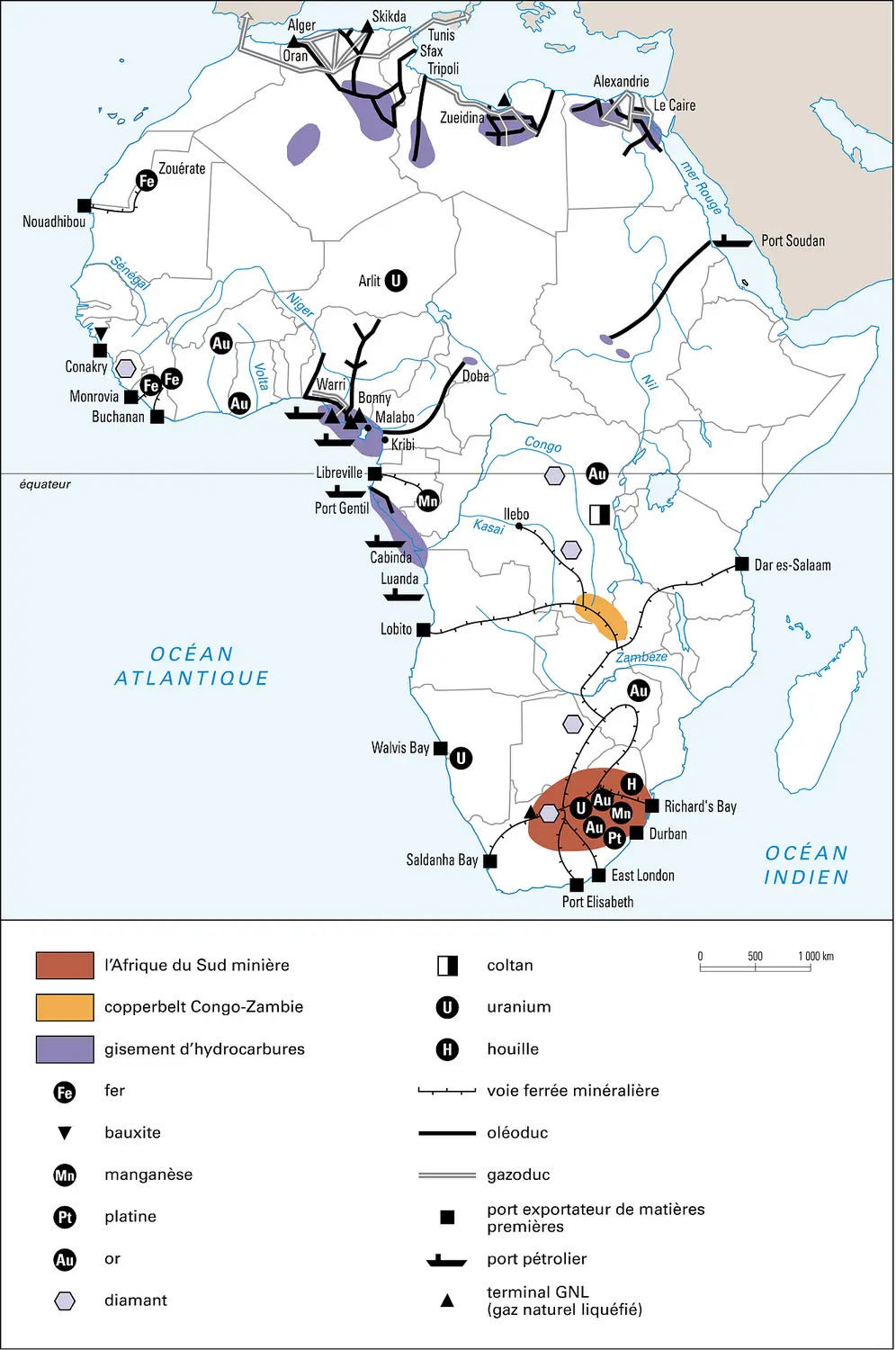Afrique : ressources pétrolières et minières