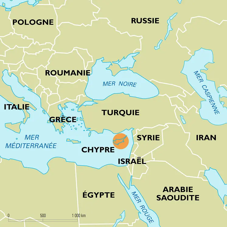 Chypre : carte de situation