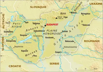 Hongrie : carte physique - crédits : Encyclopædia Universalis France