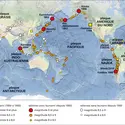 Carte des grands séismes et tsunamis (depuis 1600) - crédits : Encyclopædia Universalis France