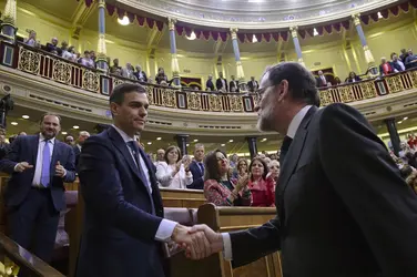 Élection de Pedro Sánchez à la tête du gouvernement espagnol, 2018 - crédits : Pierre-Philippe Marcou/ Pool/  AFP