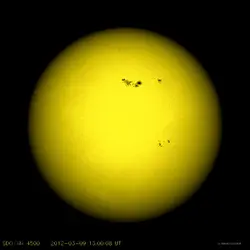 Éruption solaire de mars 2012 - crédits : NASA