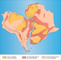 Amérique du Sud-Afrique au Précambrien - crédits : Encyclopædia Universalis France