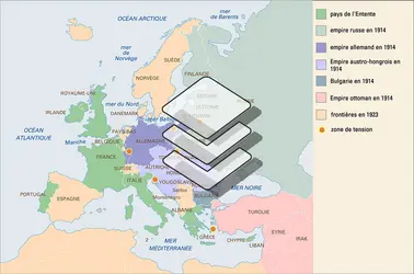 Redécoupage de l'Europe après 1918 - crédits : Encyclopædia Universalis France