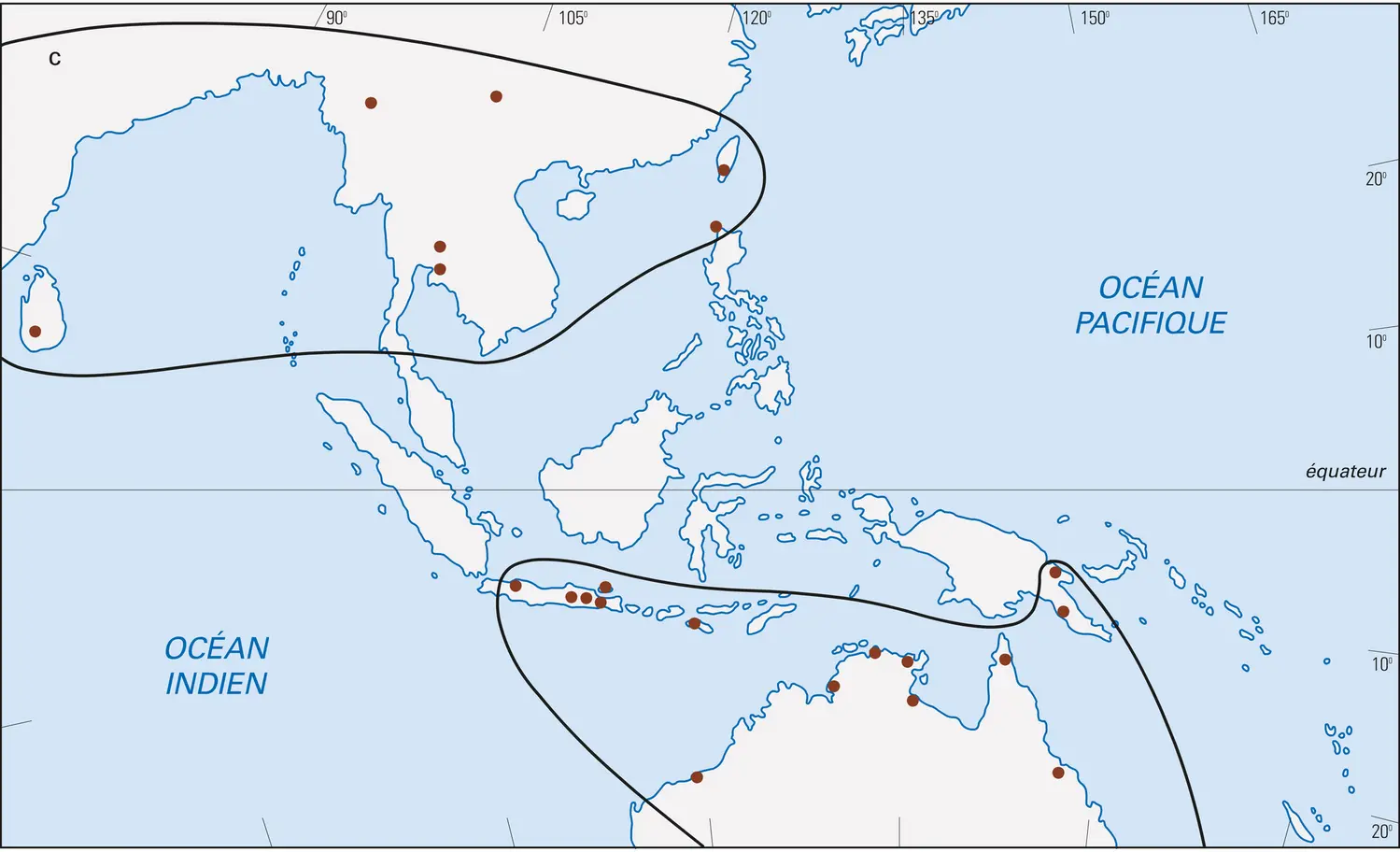 Extension géographique de deux variétés de climat de mousson en Asie du Sud-Est - vue 3